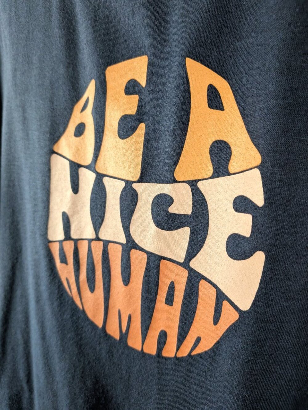 Sub_Urban Riot Be A Nice Human Navy Crop Top L - Picture 2 of 5